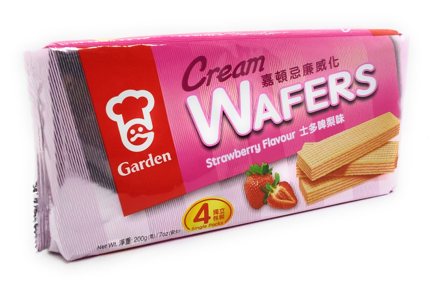 Gartencremewaffeln mit Erdbeergeschmack