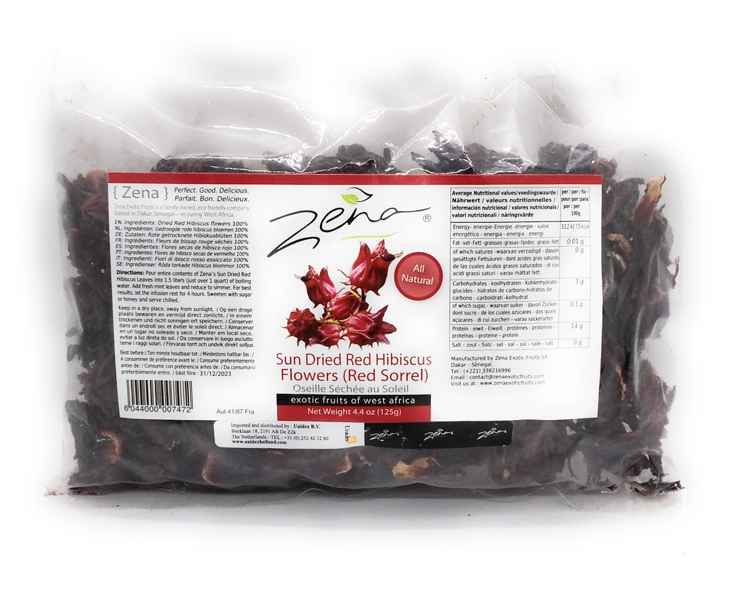 Zena Sun Dried Red Hibiscus Flowers Sorrel