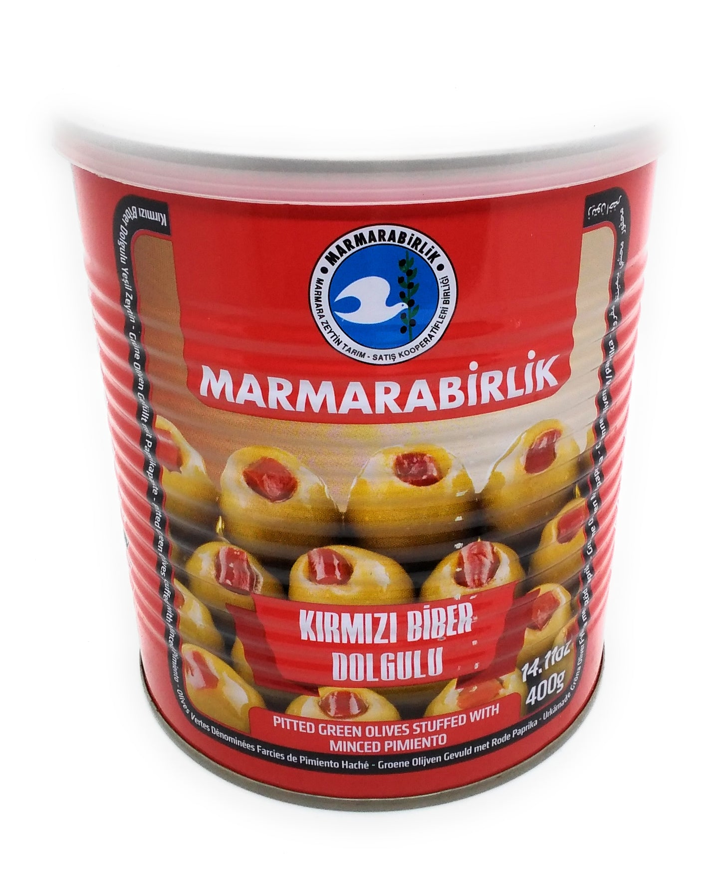 Marmarabirlik Pitted Green Olives Stuffed with Minced Pimiento - 400g