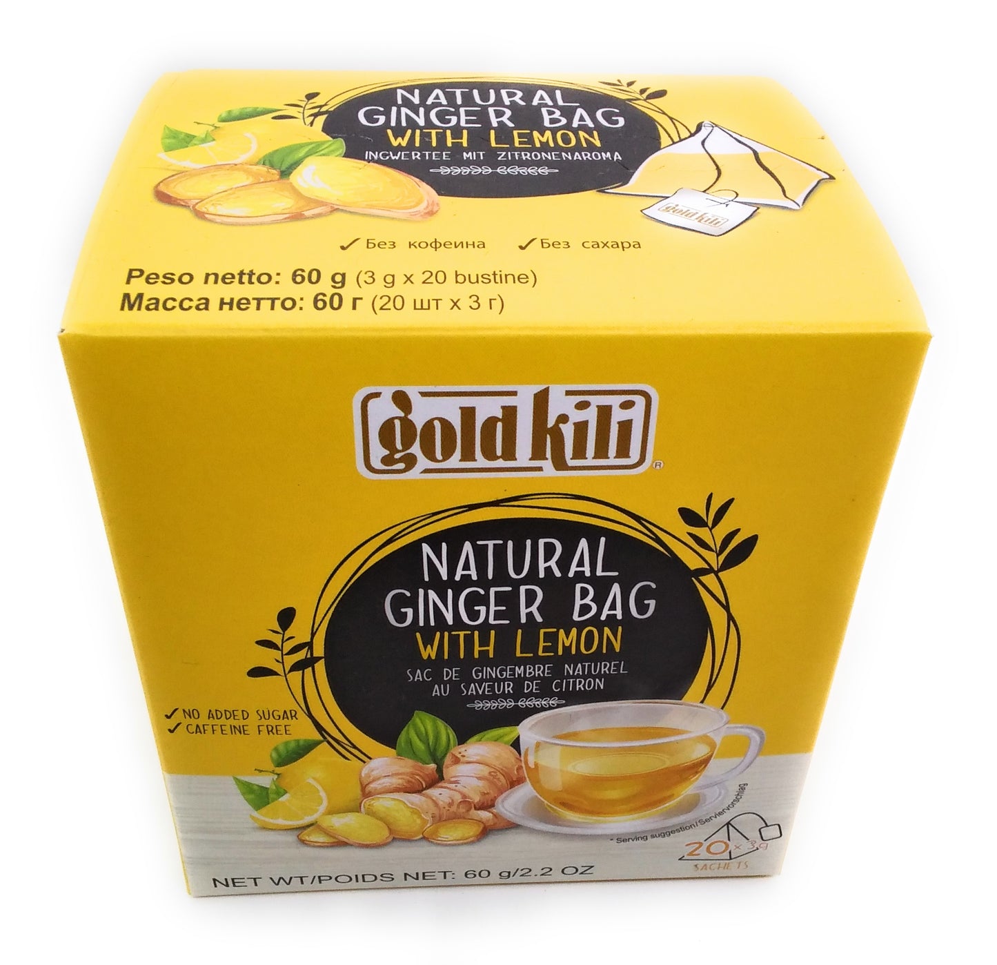 Gold Kili Natürlicher Ingwerbeutel mit Zitrone - 60G/20Beutel