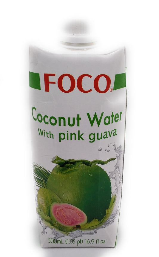 Foco Kokoswasser mit rosa Guave – 500 ml