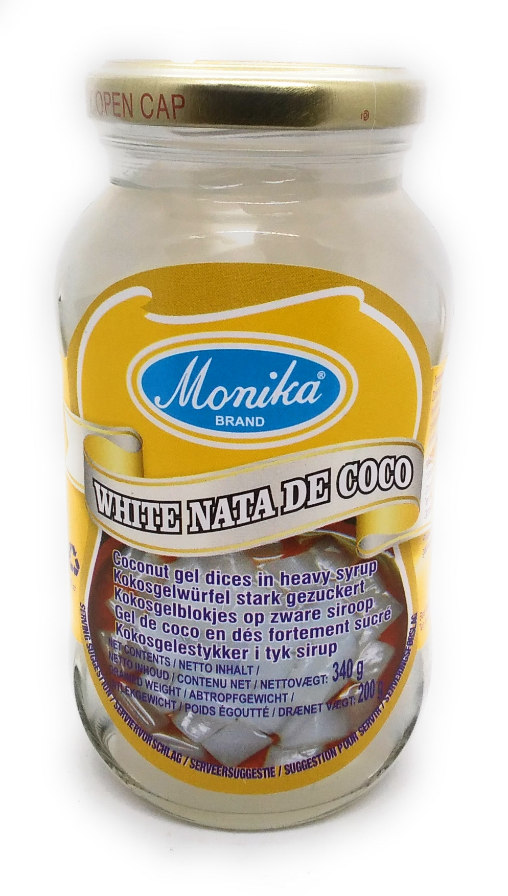 Monika White Nata De Coco Coconut Gel Dices in Heavy Syrup - 340g