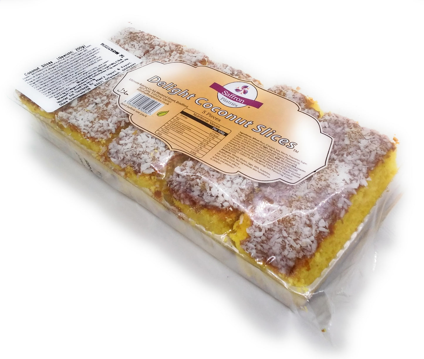 Saffron Delight Coconut Slices
