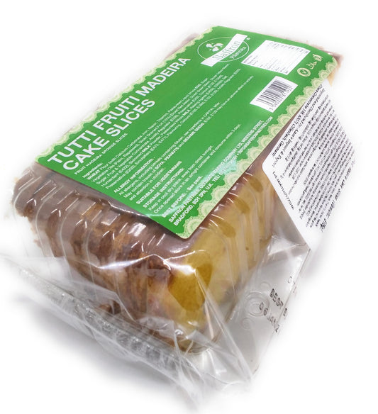 Saffron Tutti Frutti Madeiran Cake Slices