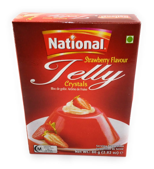 National - Strawberry Flavour Jelly Crystal's - 80g