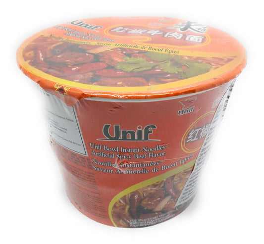 Unif Bowl Instant-Nudeln mit künstlichem, würzigem Rindfleischgeschmack