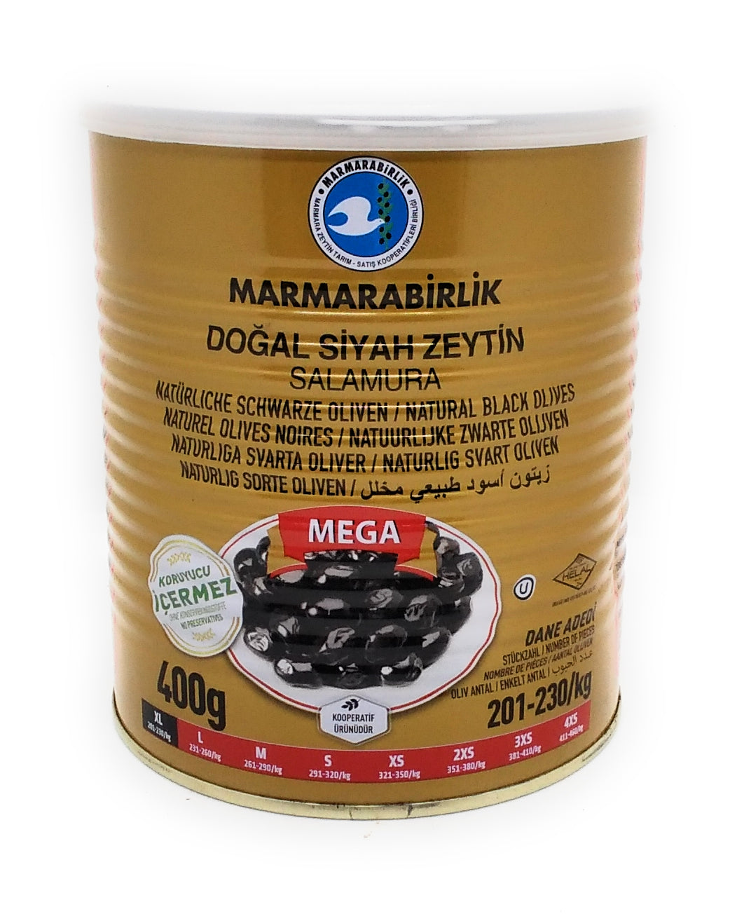 Marmarabirlik Natural Black Olives Mega