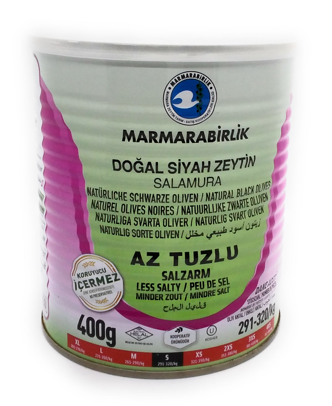 Marmarabirlik Natural Black Olives Less Salty