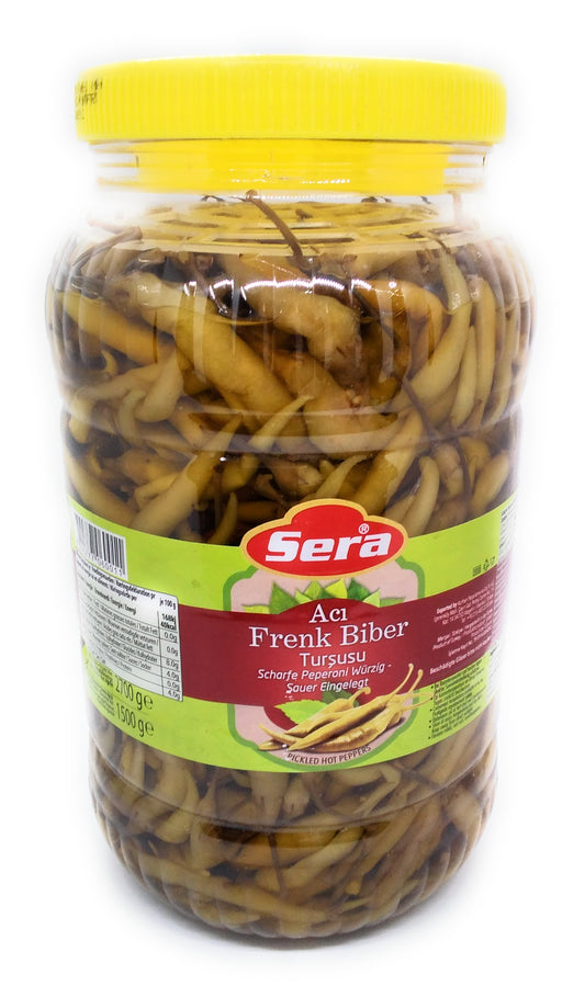 Scharfe Peperoni, scharf sauer eingelegt