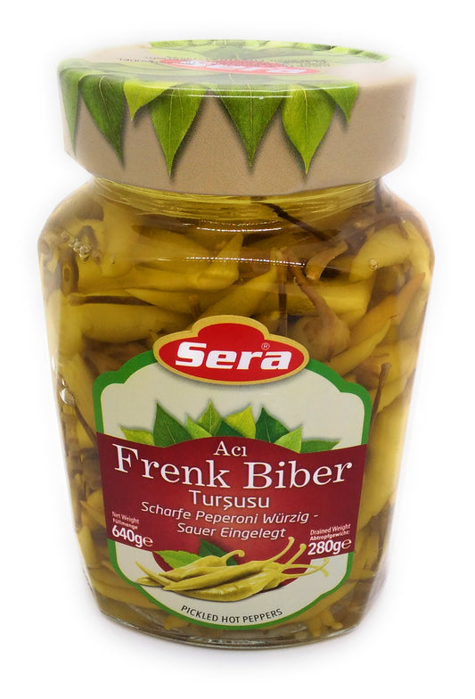 Scharfe Pfeffergurke Scharfe Peperoni, würzig sauer eingelegt