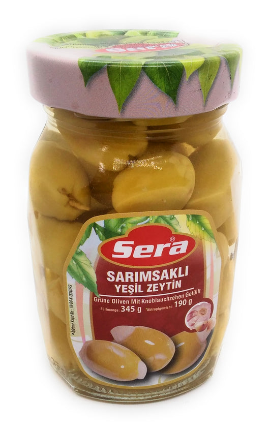 Grüne Oliven mit Knoblauch – 345 g