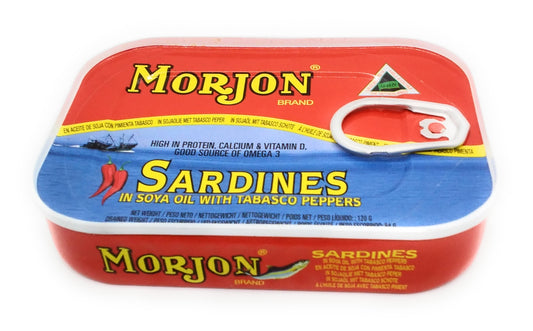 Morjon Sardines in Soya Oil With Tabasco Peppers