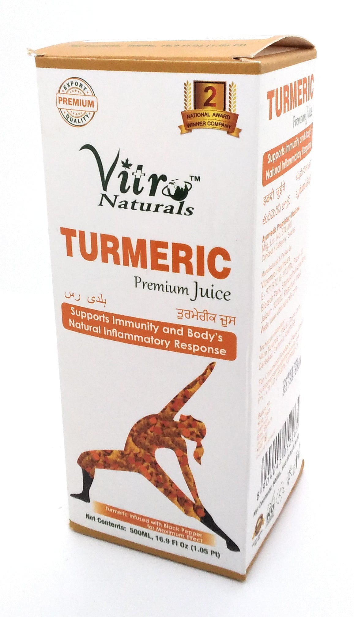 Vitra Natural – Kurkuma Premium Saft – 500 ml