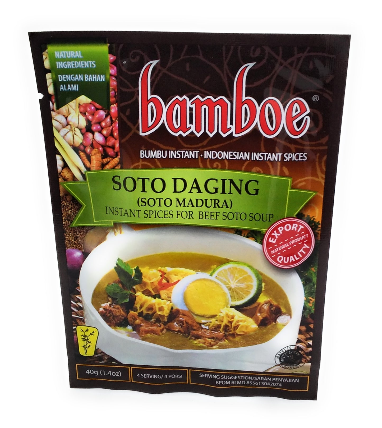 Bamboe Soto Daging Instant Spice for Beef Soto Soup - 40g