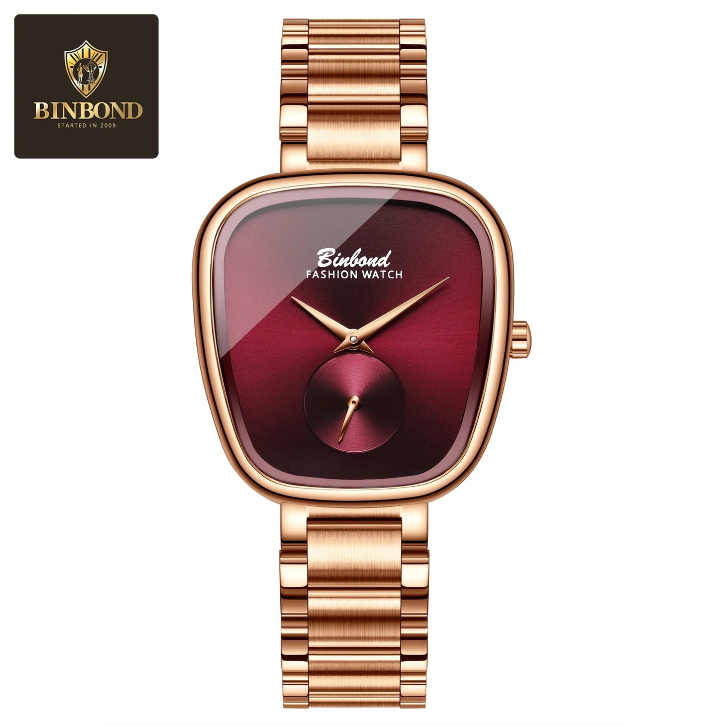 BINBOND Luxury Brand Fashion Ladies' Watch Waterproof Stainless Steel Women's Watch Simple High Quality Quartz Watches for Woman
