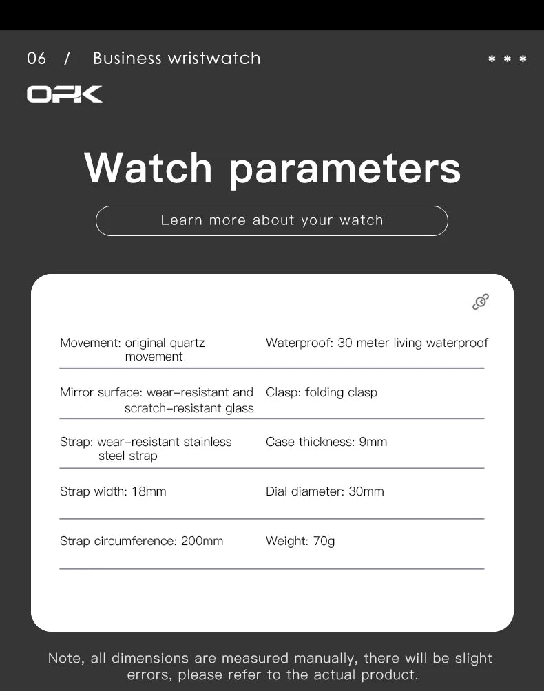 OPK Brand Men Wristwatch Luxury Original quartz men's watch 6029