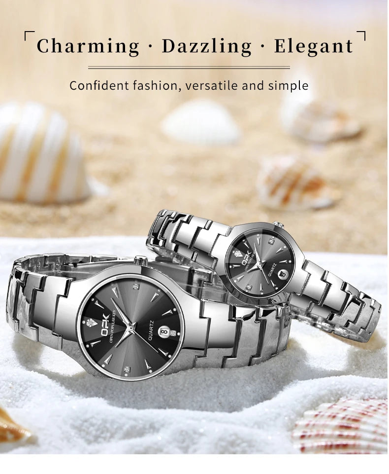OPK 8105 Diamond Quartz Men's Watch Fashion Waterproof Date Stainless Steel Business Watch Minimalist Casual Brand Men's Watch