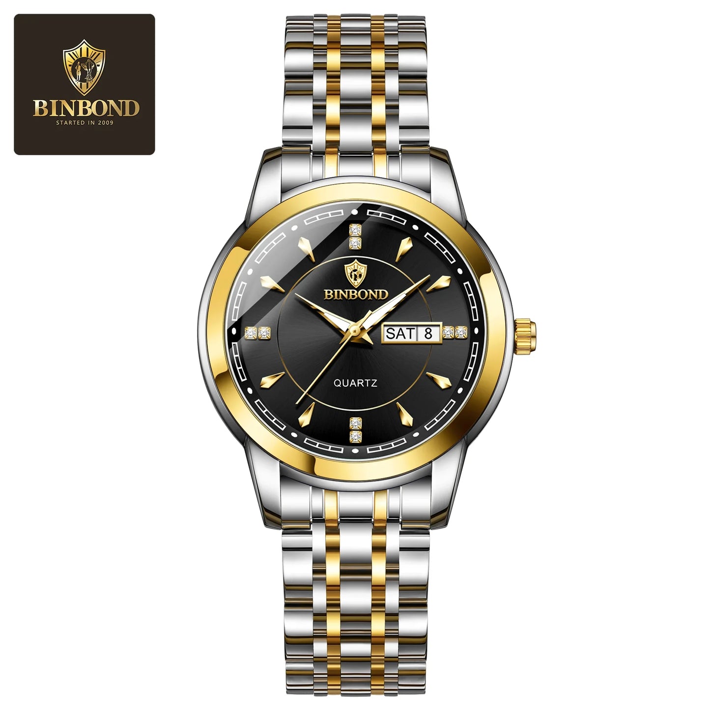 BINBOND Original Brand Ladies New Quartz Wristwatch Luxury Stainless Steel Waterproof Women's Watch Fashion Luminous Ms Watches