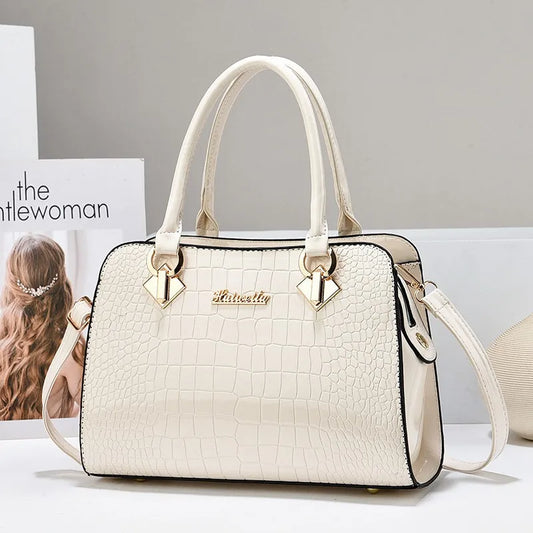 New Women's Purse With Shoulder Strap Elegant Fashion Ladies' Tote Handbag Faux Leather Crocodile Pattern Stylish bag