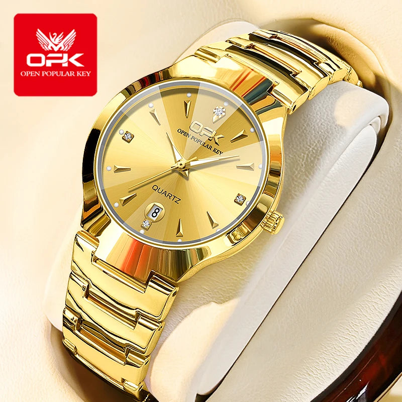 OPK 8105 Diamond Quartz Men's Watch Fashion Waterproof Date Stainless Steel Business Watch Minimalist Casual Brand Men's Watch