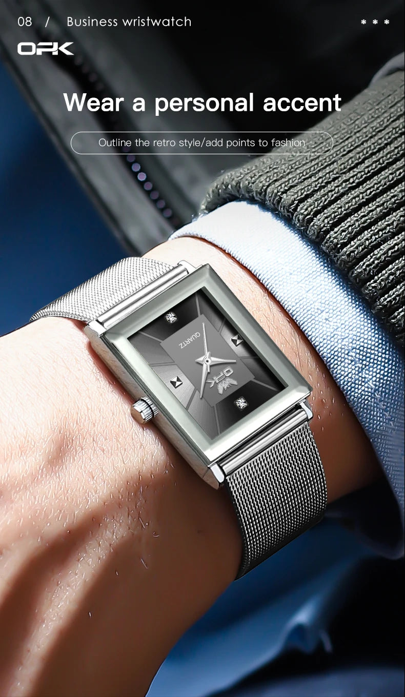 OPK 6029 Quartz Watch for Men Stainless steel Strap Simplicity Wristwatch Man