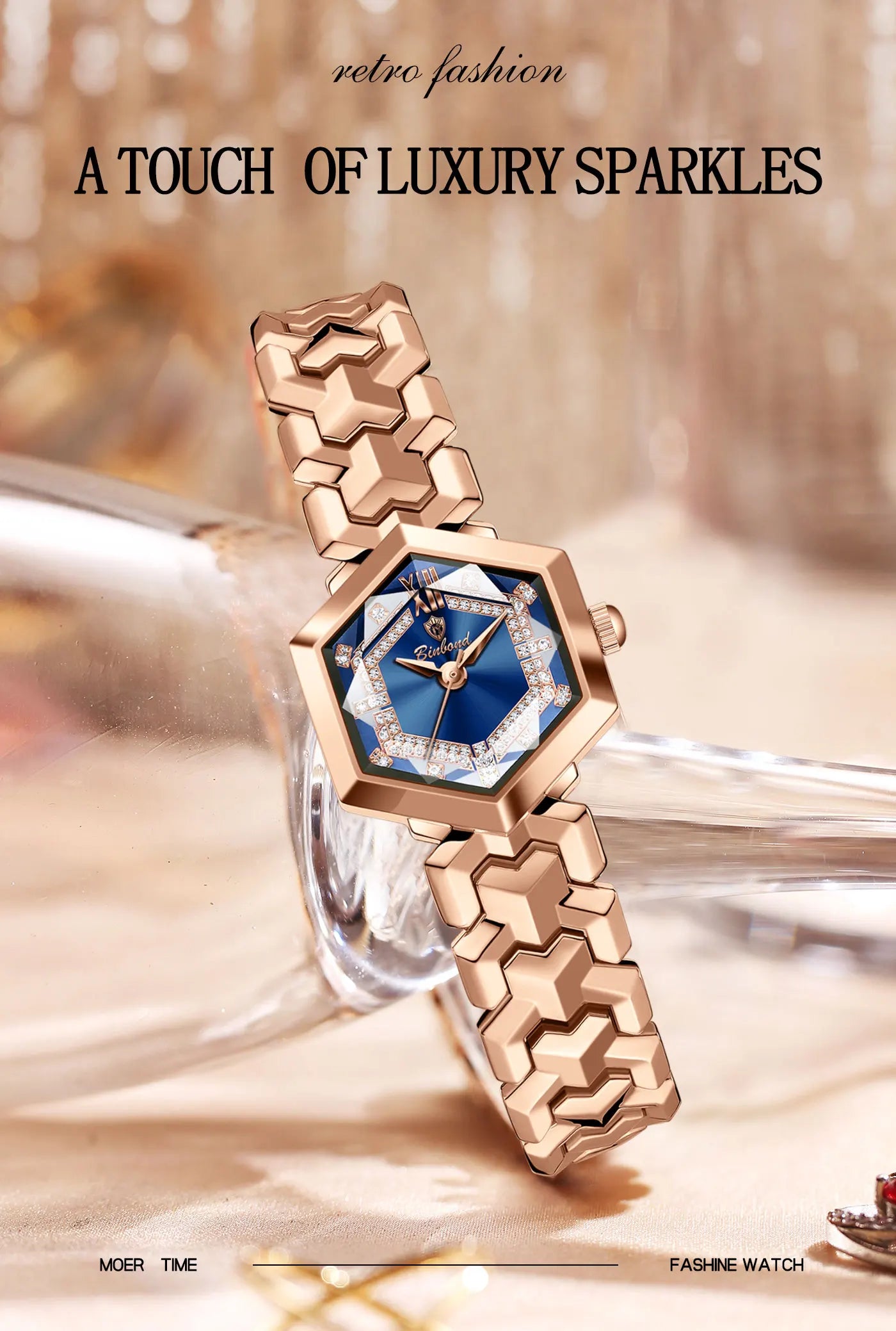 BINBOND Top Brand Elegant Women's Watches Fashion Rhombus Mirror Ladies Wristwatch Waterproof Diamond Dial Original Quartz Watch