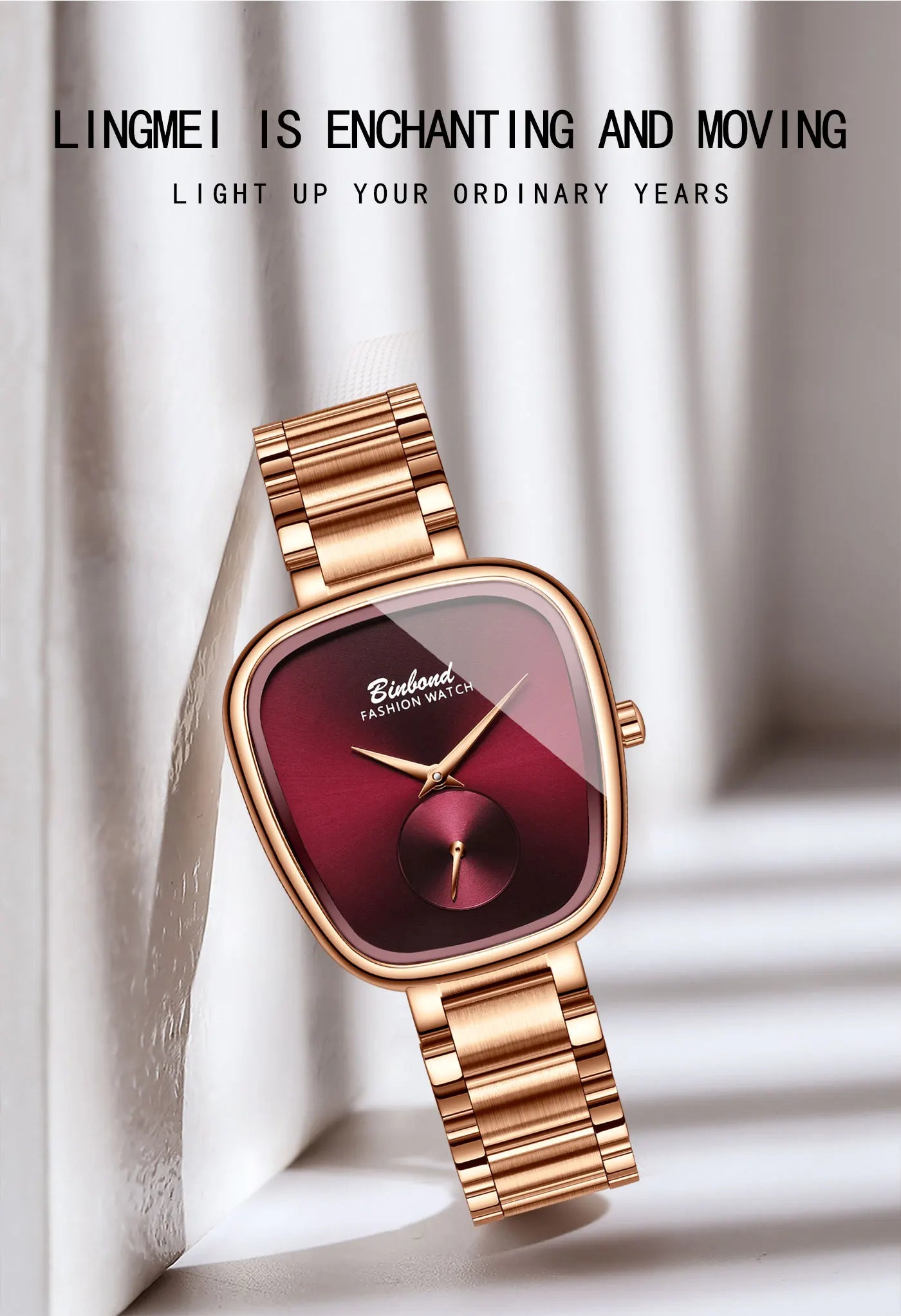 BINBOND Luxury Brand Fashion Ladies' Watch Waterproof Stainless Steel Women's Watch Simple High Quality Quartz Watches for Woman