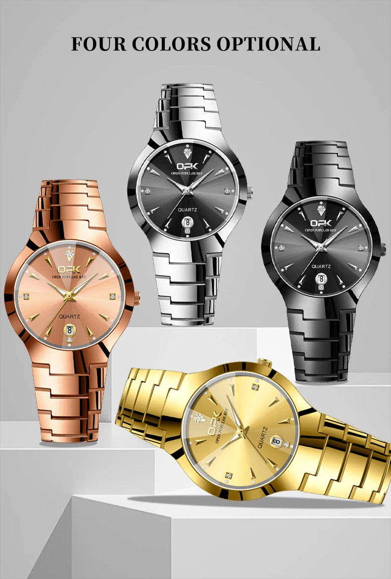 OPK 8105 Diamond Quartz Men's Watch Fashion Waterproof Date Stainless Steel Business Watch Minimalist Casual Brand Men's Watch