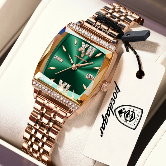 POEDAGAR Fashion Original Woman Clock Waterproof Date Elegant Ladies Watch Stainless Steel Casual Quartz Women's Watches Reloj