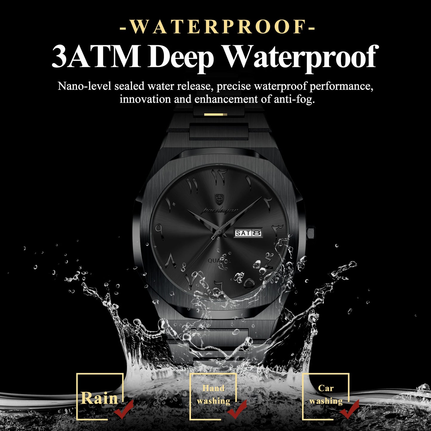 POEDAGAR Casual Watch For Woman Waterproof Luxury Elegant Week Date Women's Clock Ladies Watch Female Quartz Stainless Steel+Box