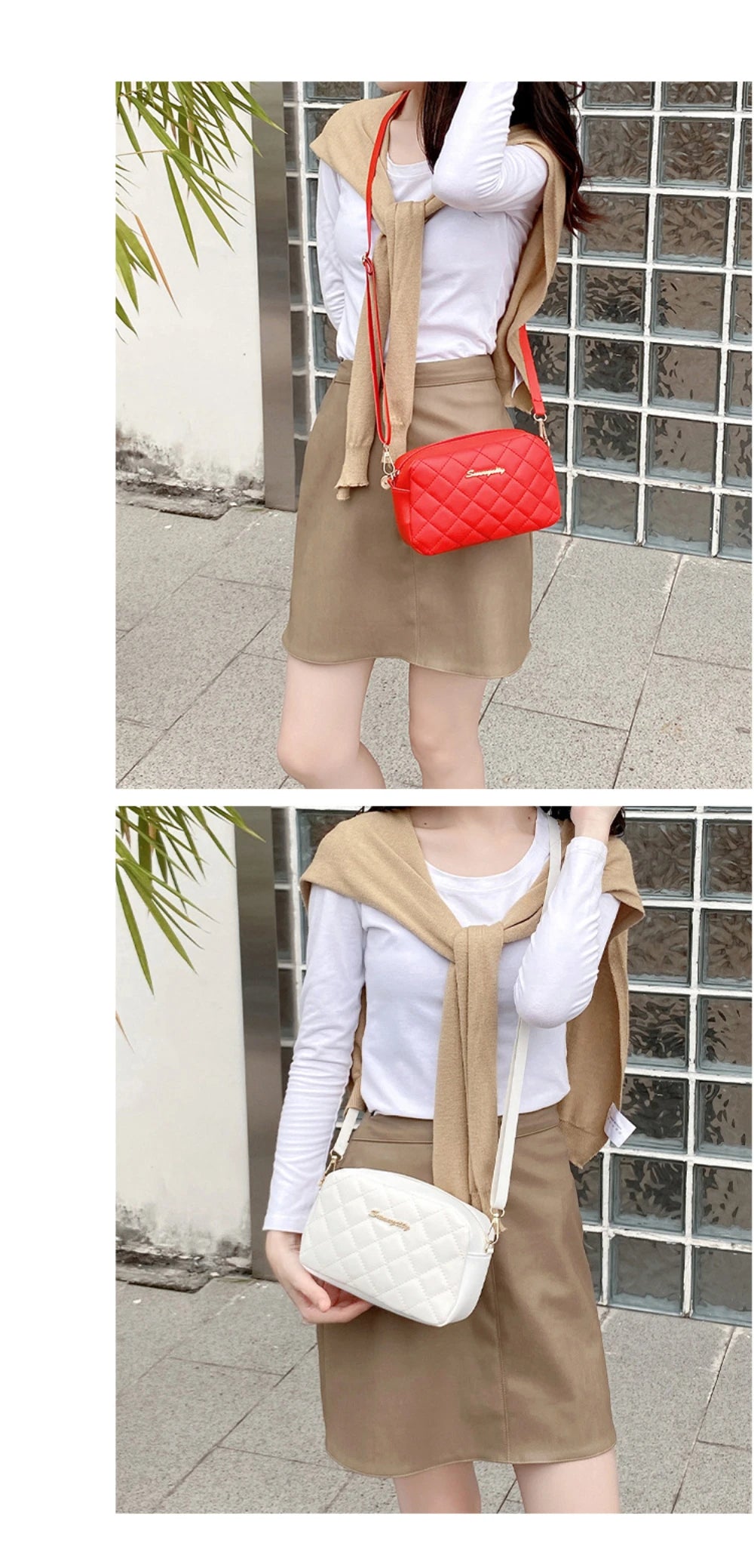 Elegante gesteppte Umhängetasche