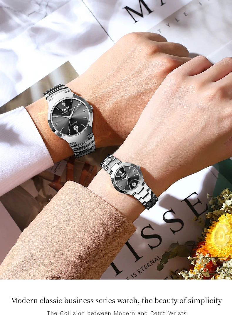 OPK 8105 Diamond Quartz Men's Watch Fashion Waterproof Date Stainless Steel Business Watch Minimalist Casual Brand Men's Watch