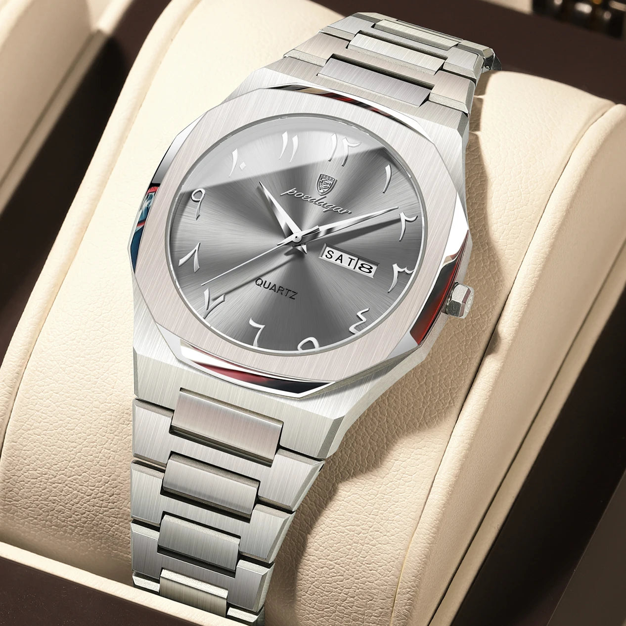 POEDAGAR Casual Watch For Woman Waterproof Luxury Elegant Week Date Women's Clock Ladies Watch Female Quartz Stainless Steel+Box