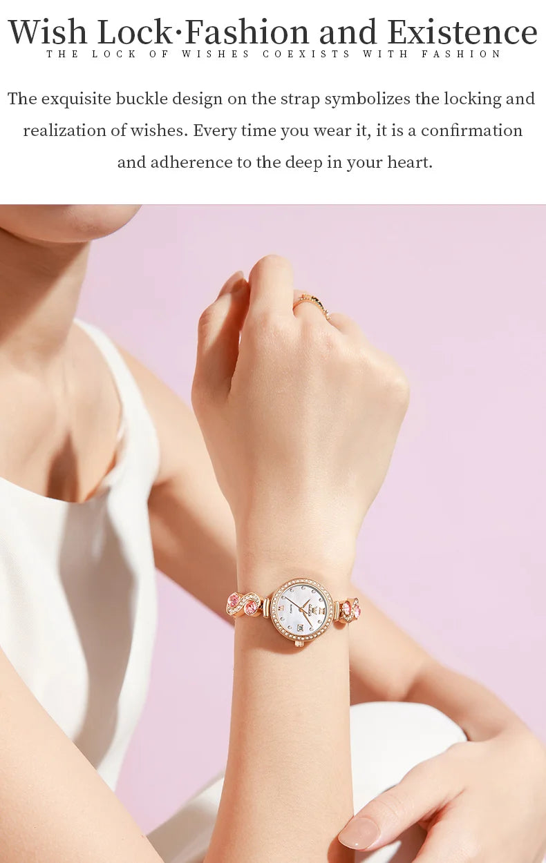 OLEVS 5633 Elegant Women's Bracelet Quartz Watches Diamond Bezel Waterproof Steel Strap Fashion Original Ladies Wristwatch