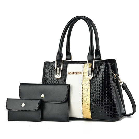 New Fashionable and Versatile Large Capacity Mother Bag for Women One Shoulder Crossbody Bag 3-piece Set Hand Bag Ladies