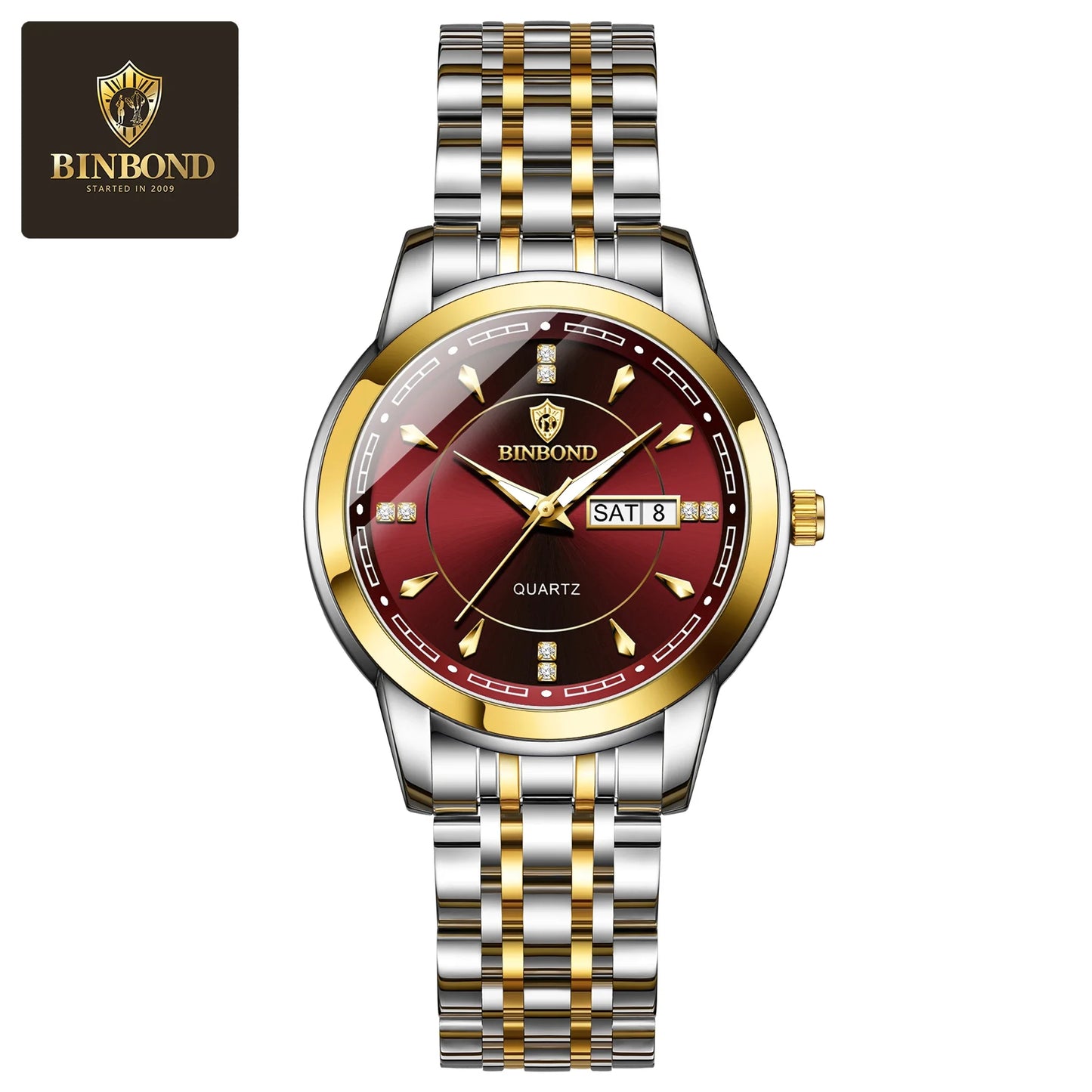 BINBOND Original Brand Ladies New Quartz Wristwatch Luxury Stainless Steel Waterproof Women's Watch Fashion Luminous Ms Watches