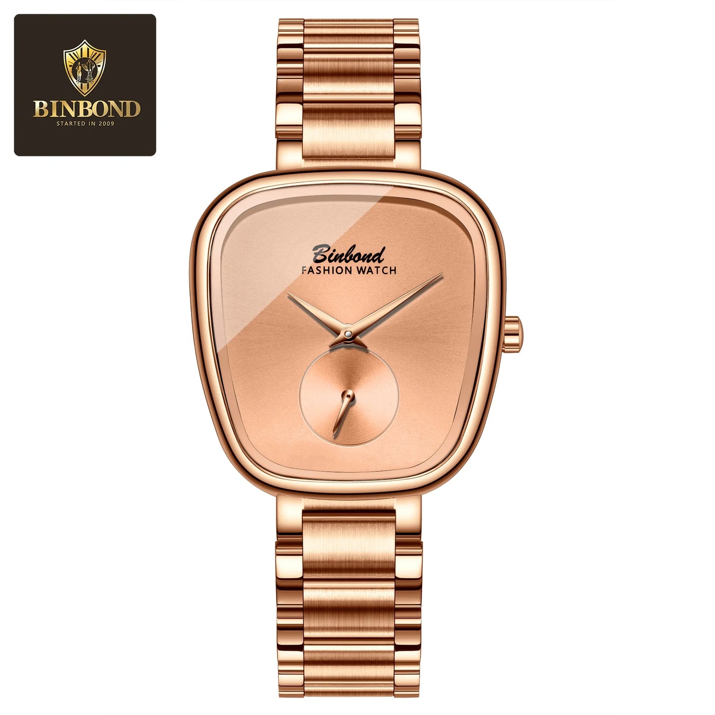 BINBOND Luxury Brand Fashion Ladies' Watch Waterproof Stainless Steel Women's Watch Simple High Quality Quartz Watches for Woman