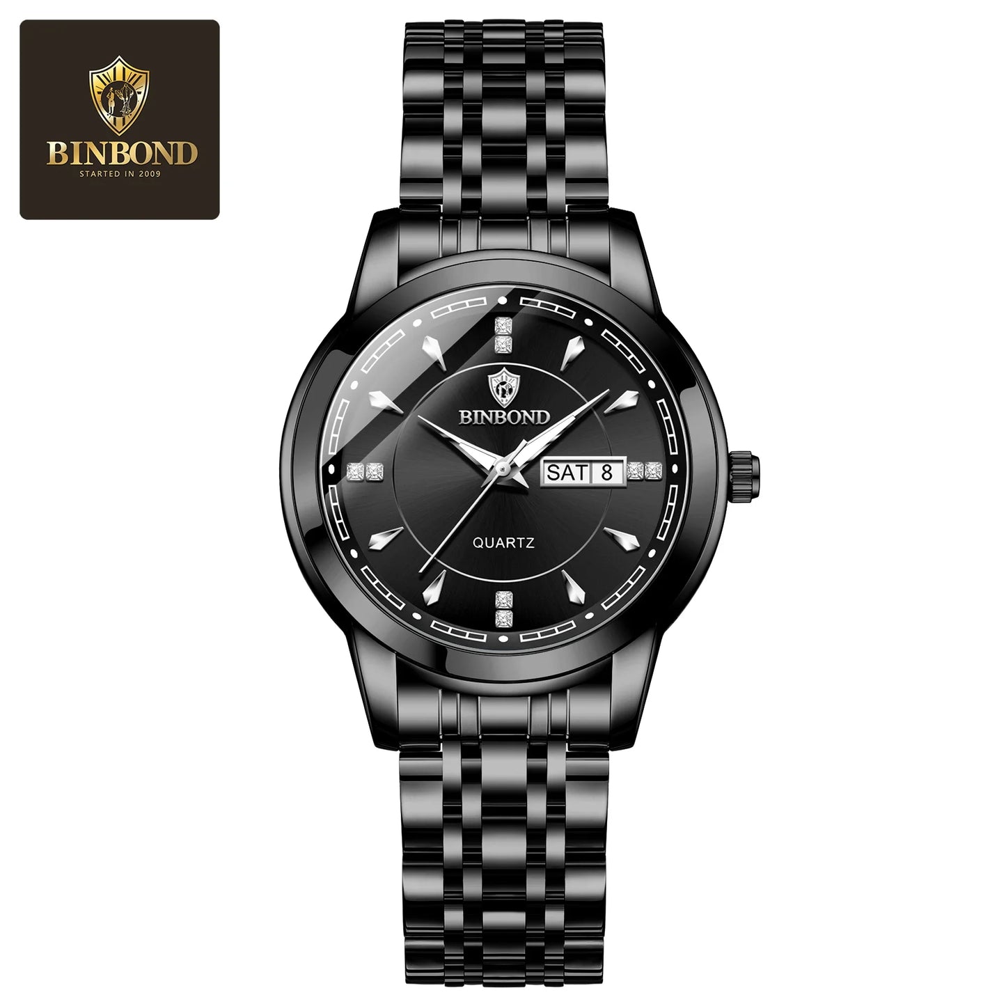 BINBOND Original Brand Ladies New Quartz Wristwatch Luxury Stainless Steel Waterproof Women's Watch Fashion Luminous Ms Watches