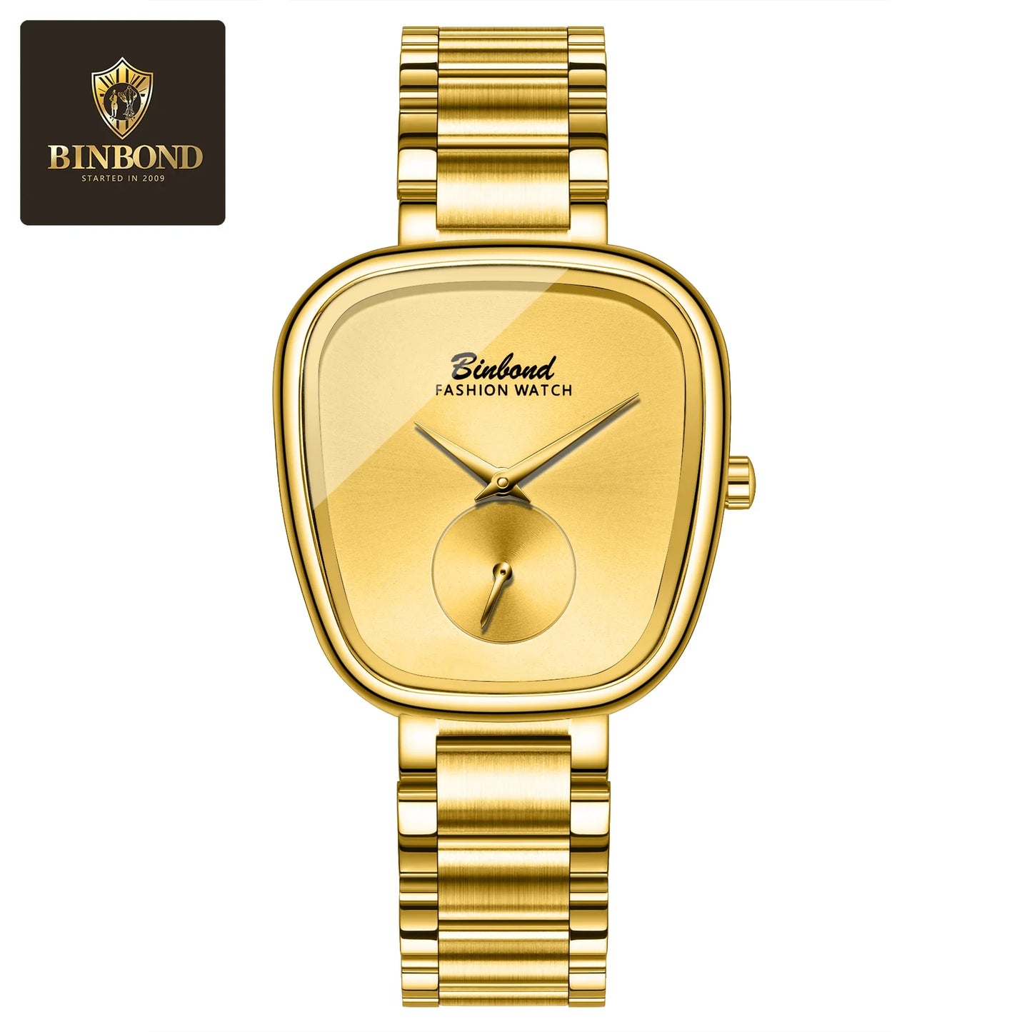 BINBOND Luxury Brand Fashion Ladies' Watch Waterproof Stainless Steel Women's Watch Simple High Quality Quartz Watches for Woman