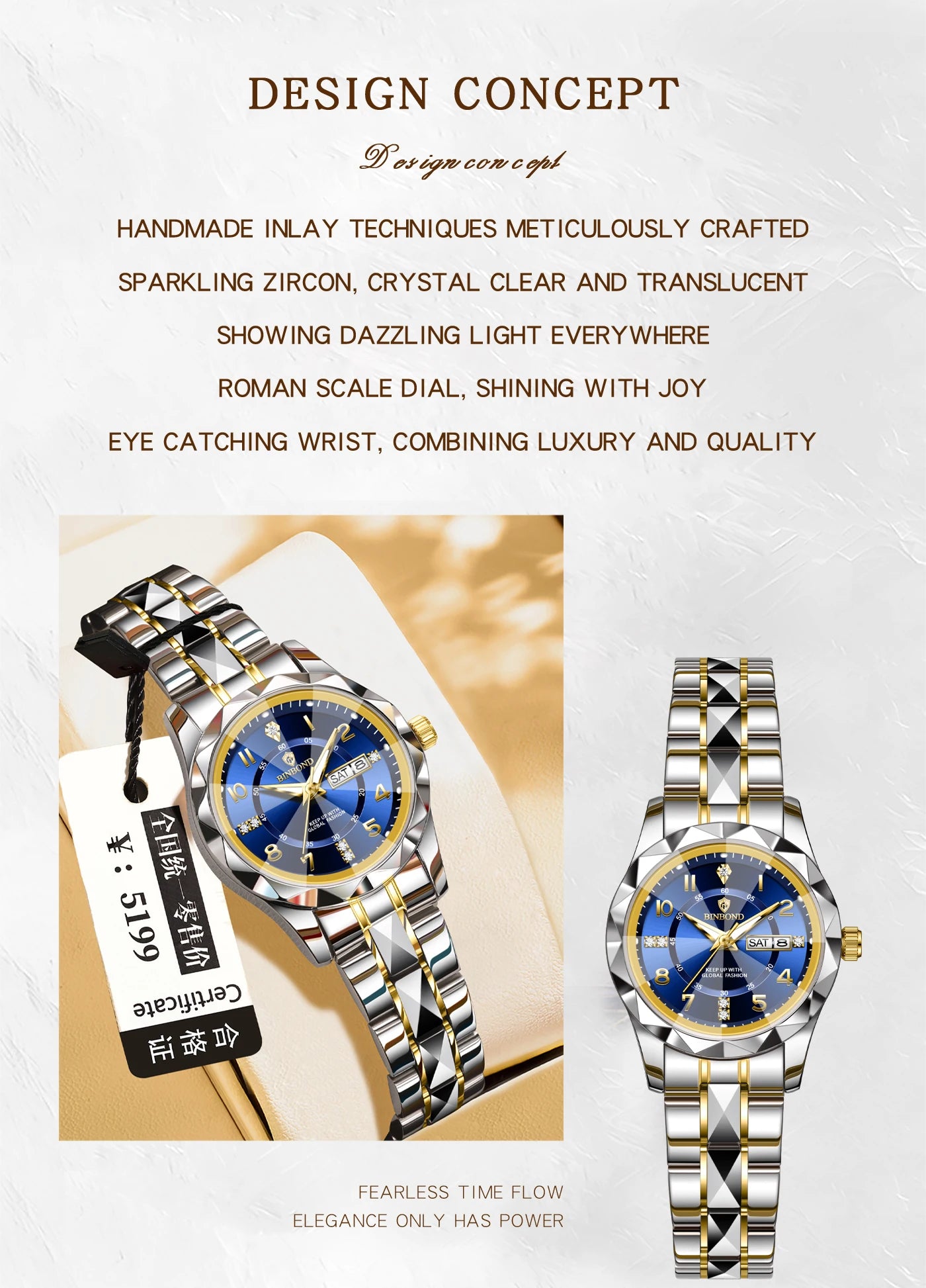 BINBOND Top Brand Fashion Business Womens Quartz Watches Waterproof Luminous Week Date Clock Sport Ladies' Wristwatch New B6632