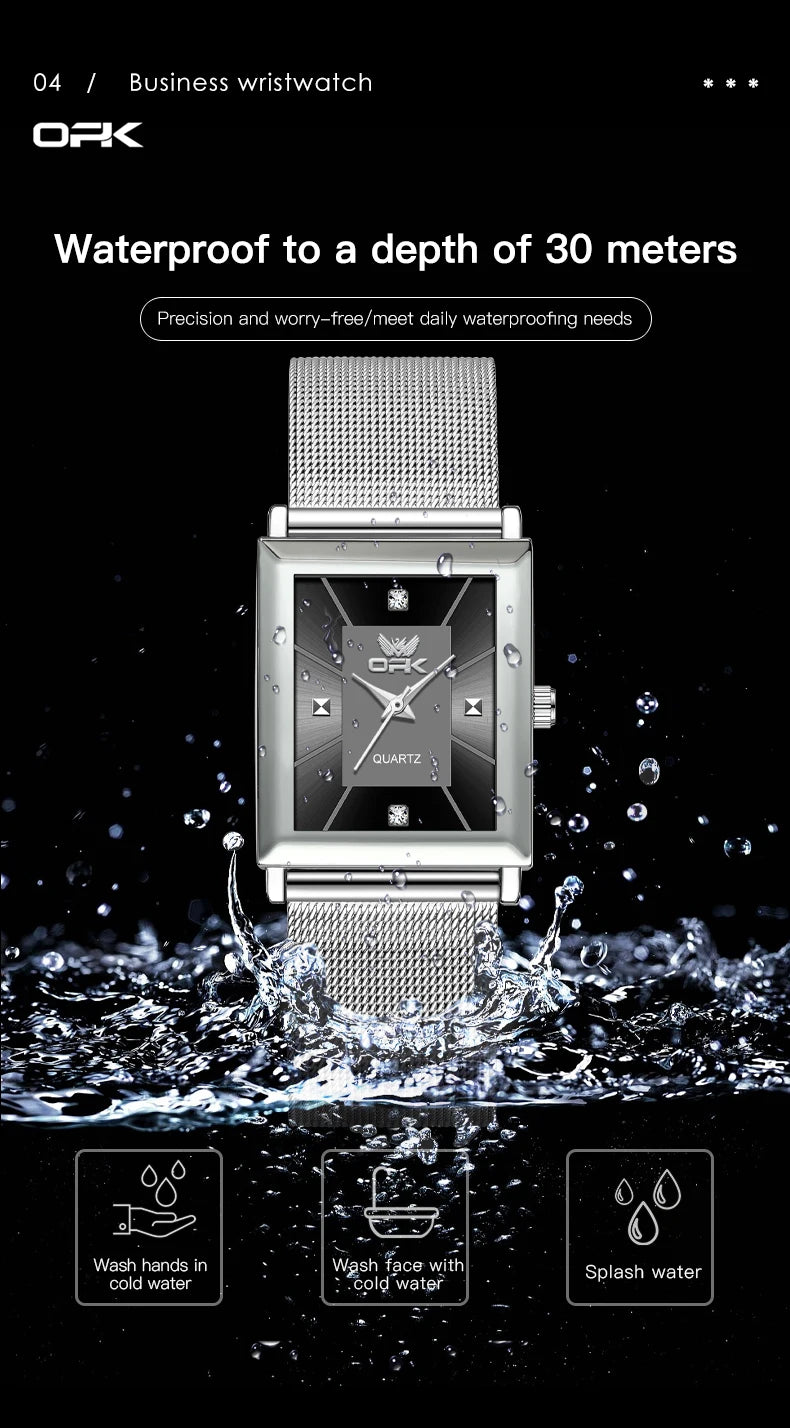 OPK 6029 Quartz Watch for Men Stainless steel Strap Simplicity Wristwatch Man