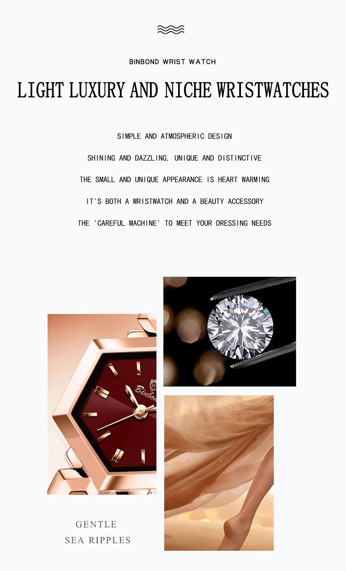 BONBOND Hot-selling Fashion New Ladies' Watch Waterproof Leisure Sports Trend Elegant Women's Quartz Wristwatch Relógio senhora