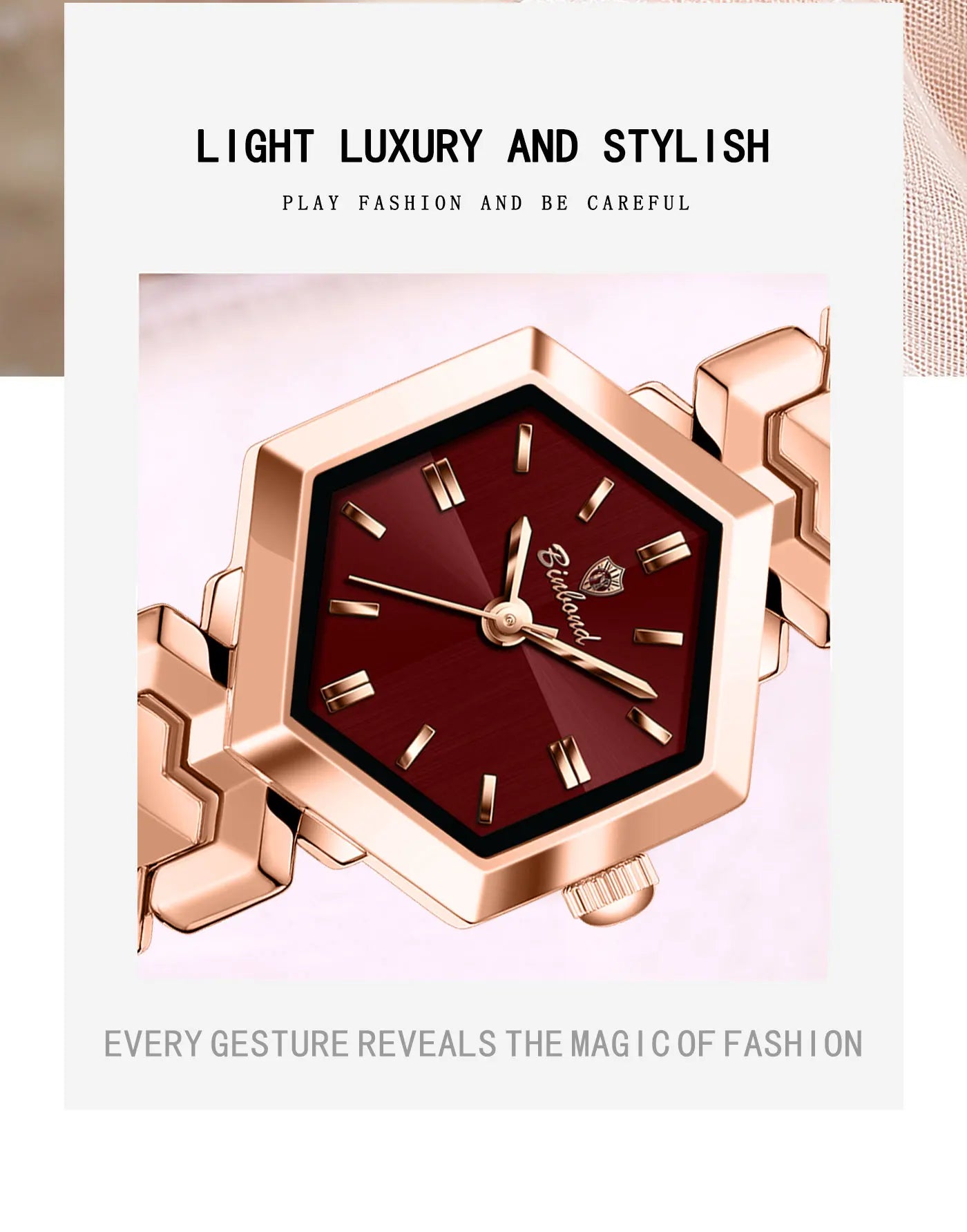 BONBOND Hot-selling Fashion New Ladies' Watch Waterproof Leisure Sports Trend Elegant Women's Quartz Wristwatch Relógio senhora
