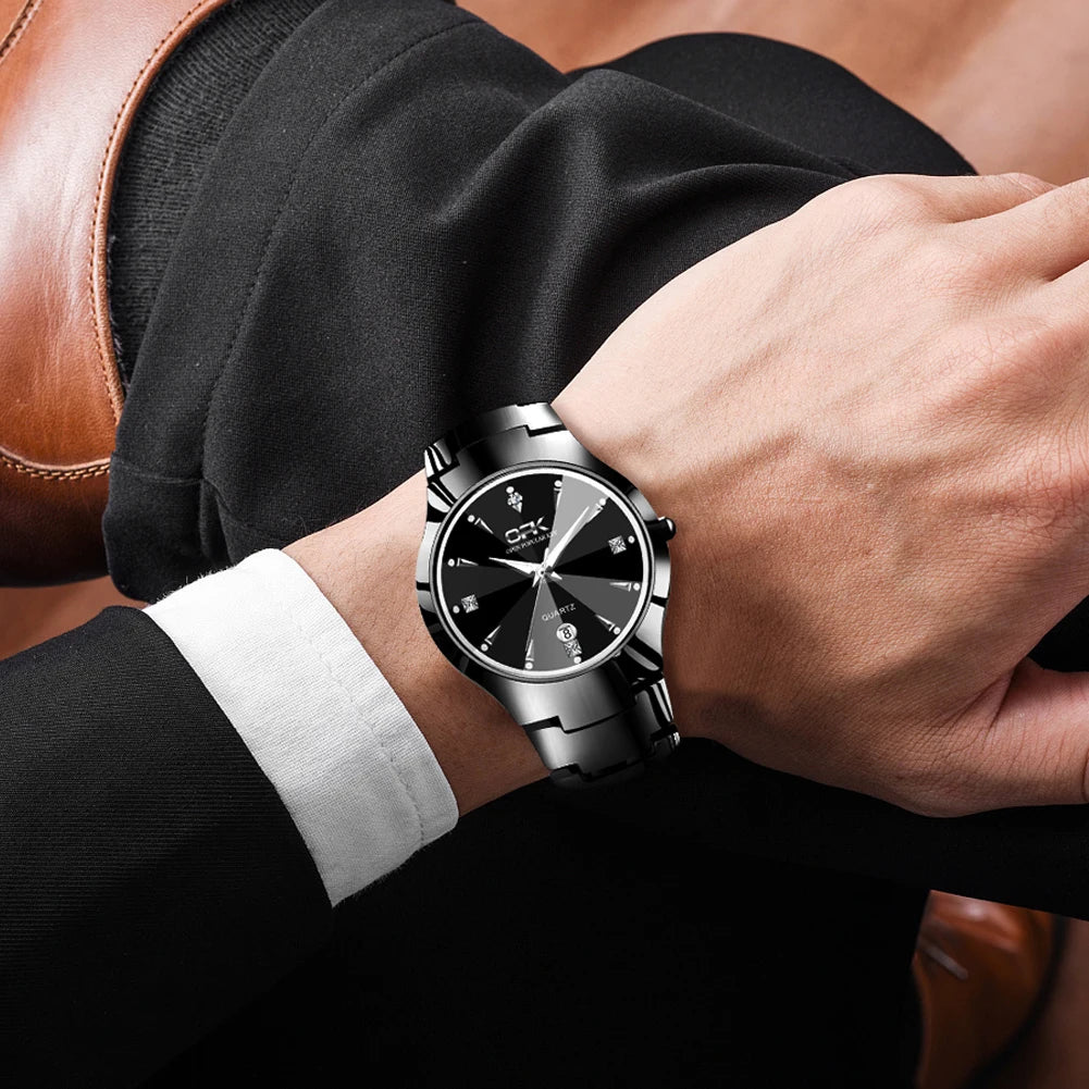 OPK 8105 Diamond Quartz Men's Watch Fashion Waterproof Date Stainless Steel Business Watch Minimalist Casual Brand Men's Watch