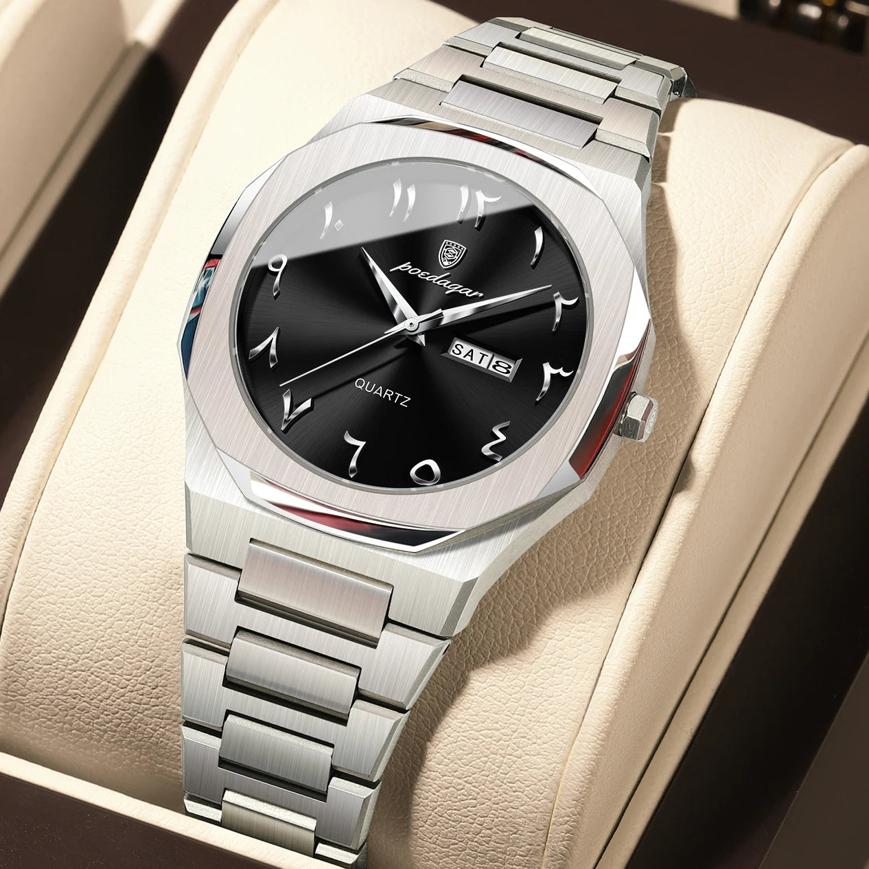 POEDAGAR Casual Watch For Woman Waterproof Luxury Elegant Week Date Women's Clock Ladies Watch Female Quartz Stainless Steel+Box