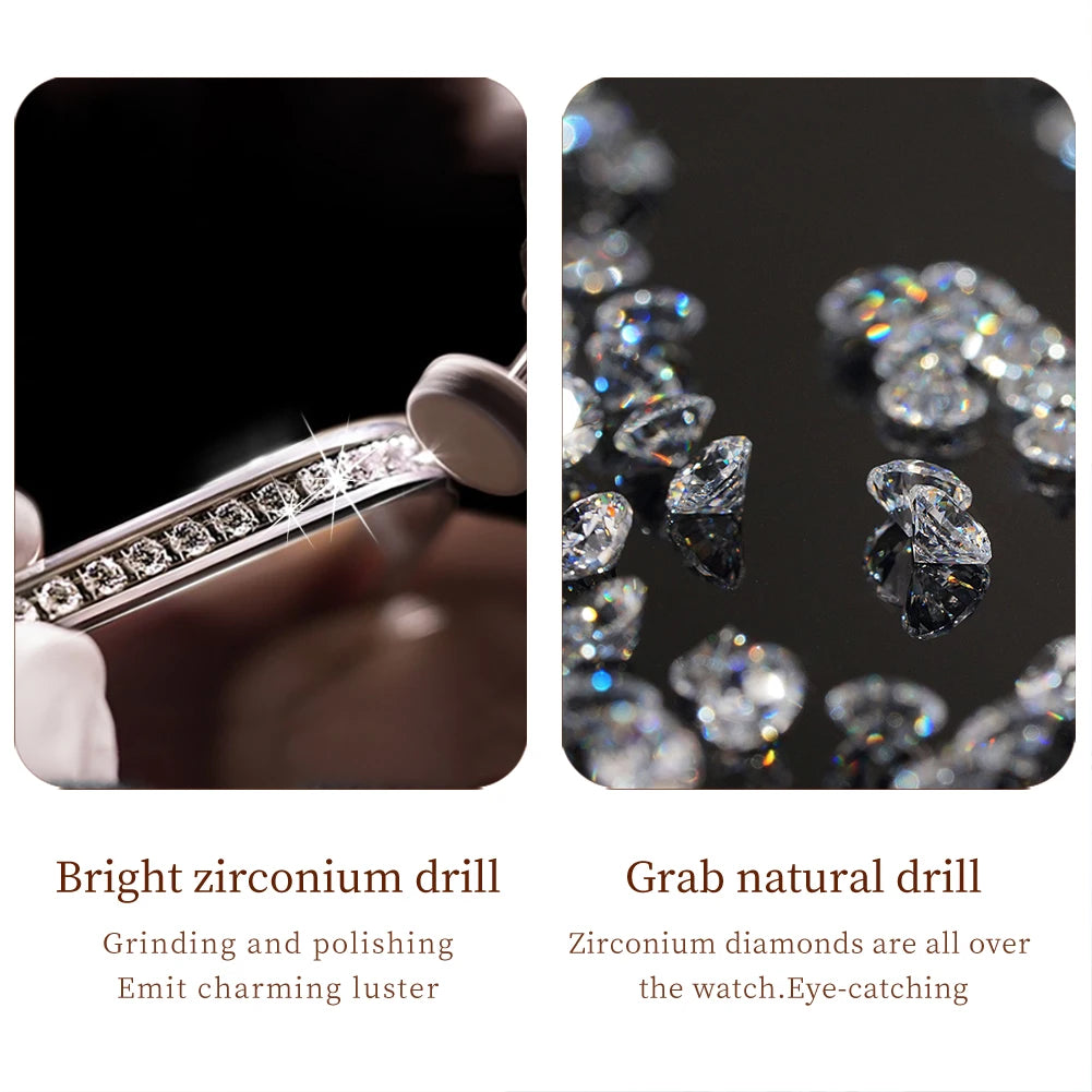OLEVS Quartz Women's Watch Fashionable Retro Roman Scale Inlaid Diamond Waterproof dial Luxury Exquisite Elegant Women's Watch