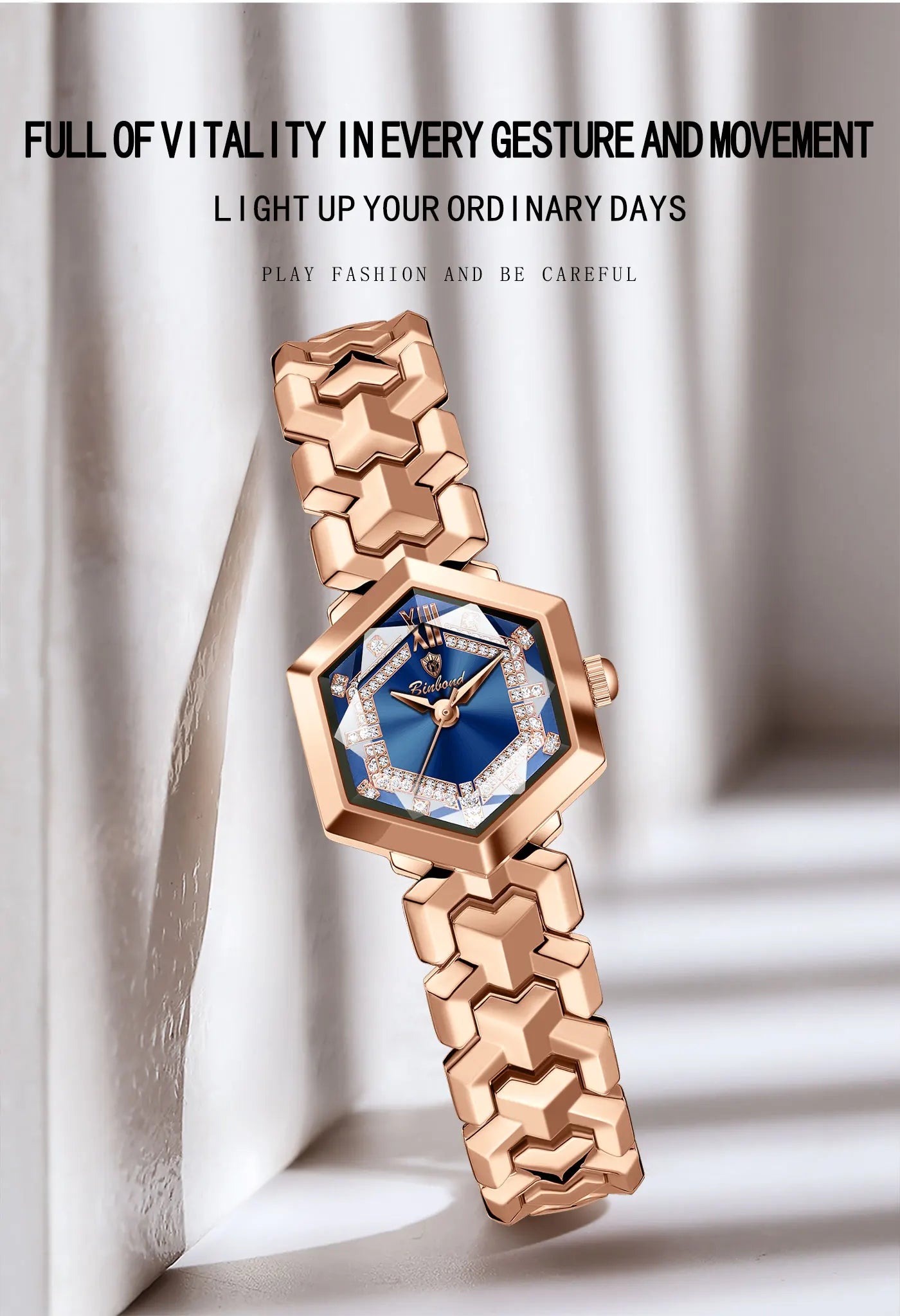 BINBOND Top Brand Elegant Women's Watches Fashion Rhombus Mirror Ladies Wristwatch Waterproof Diamond Dial Original Quartz Watch
