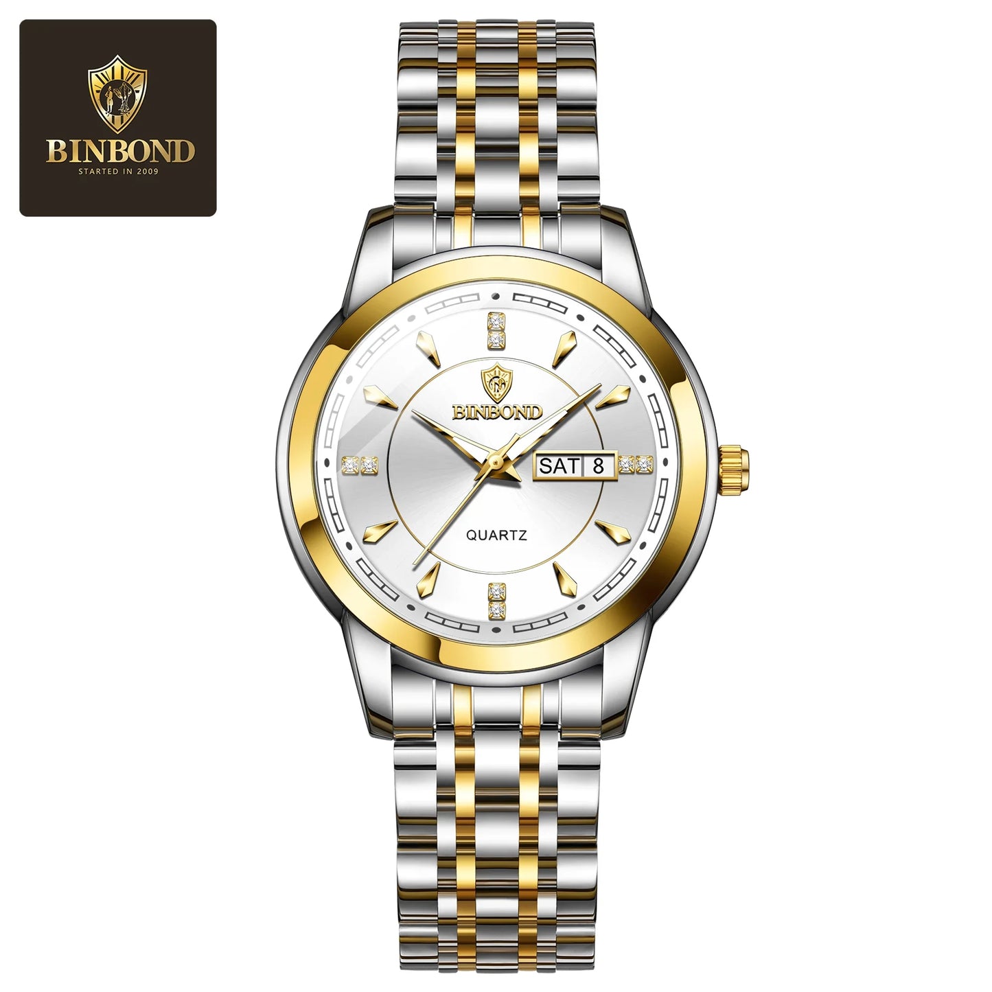 BINBOND Original Brand Ladies New Quartz Wristwatch Luxury Stainless Steel Waterproof Women's Watch Fashion Luminous Ms Watches