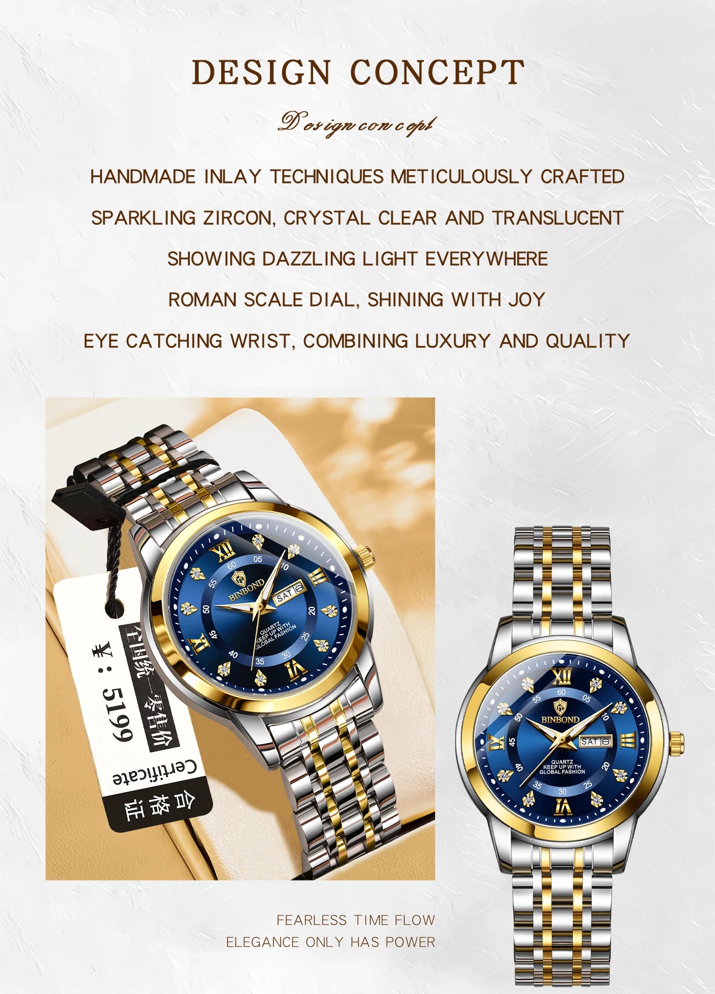 BINBOND Top Brand Luxury Fashion Business Women's Quartz Watch 30M Waterproof Luminous Week Date Clock New Sport Ladies' Watches