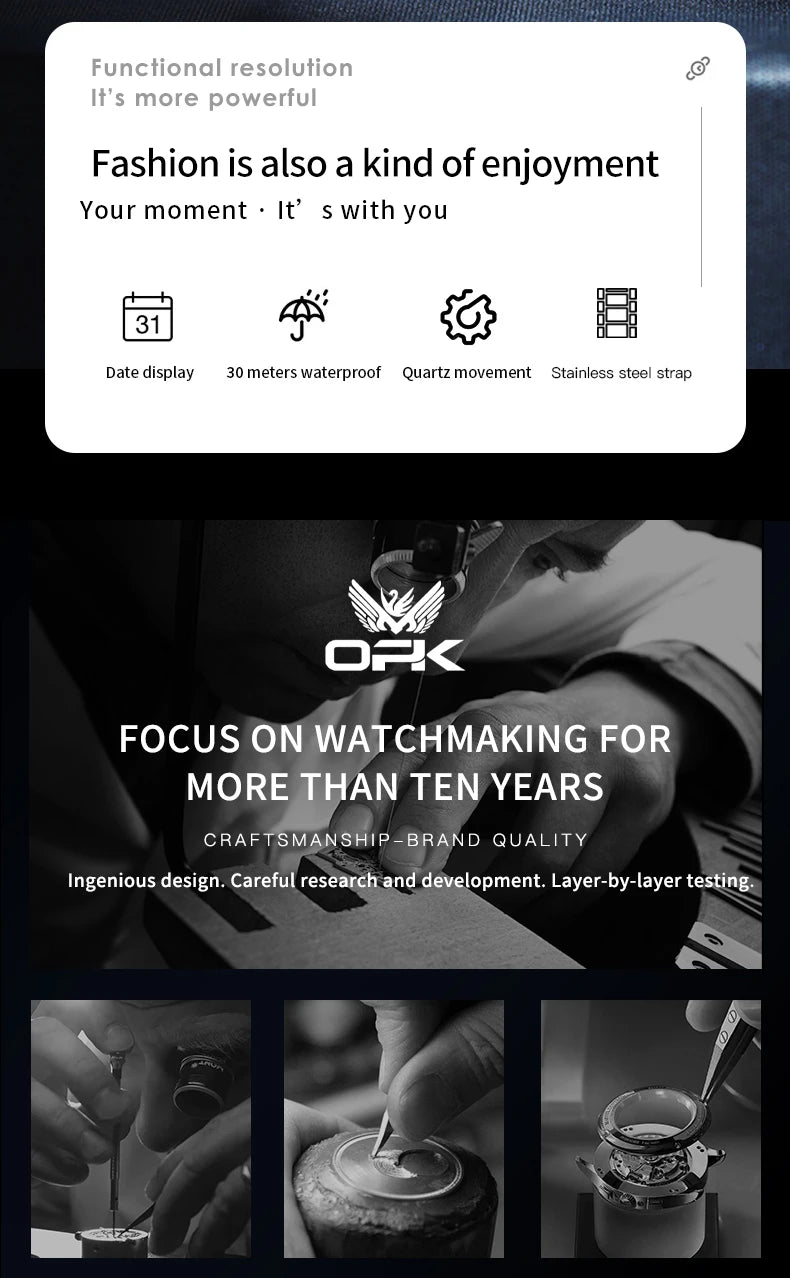 OPK Brand Men Wristwatch Luxury Original quartz men's watch 6029